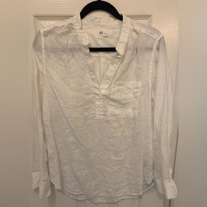 Gap linen white long sleeve, size medium